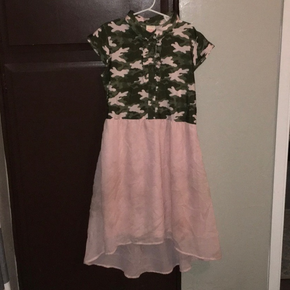 Pink camo polo dress